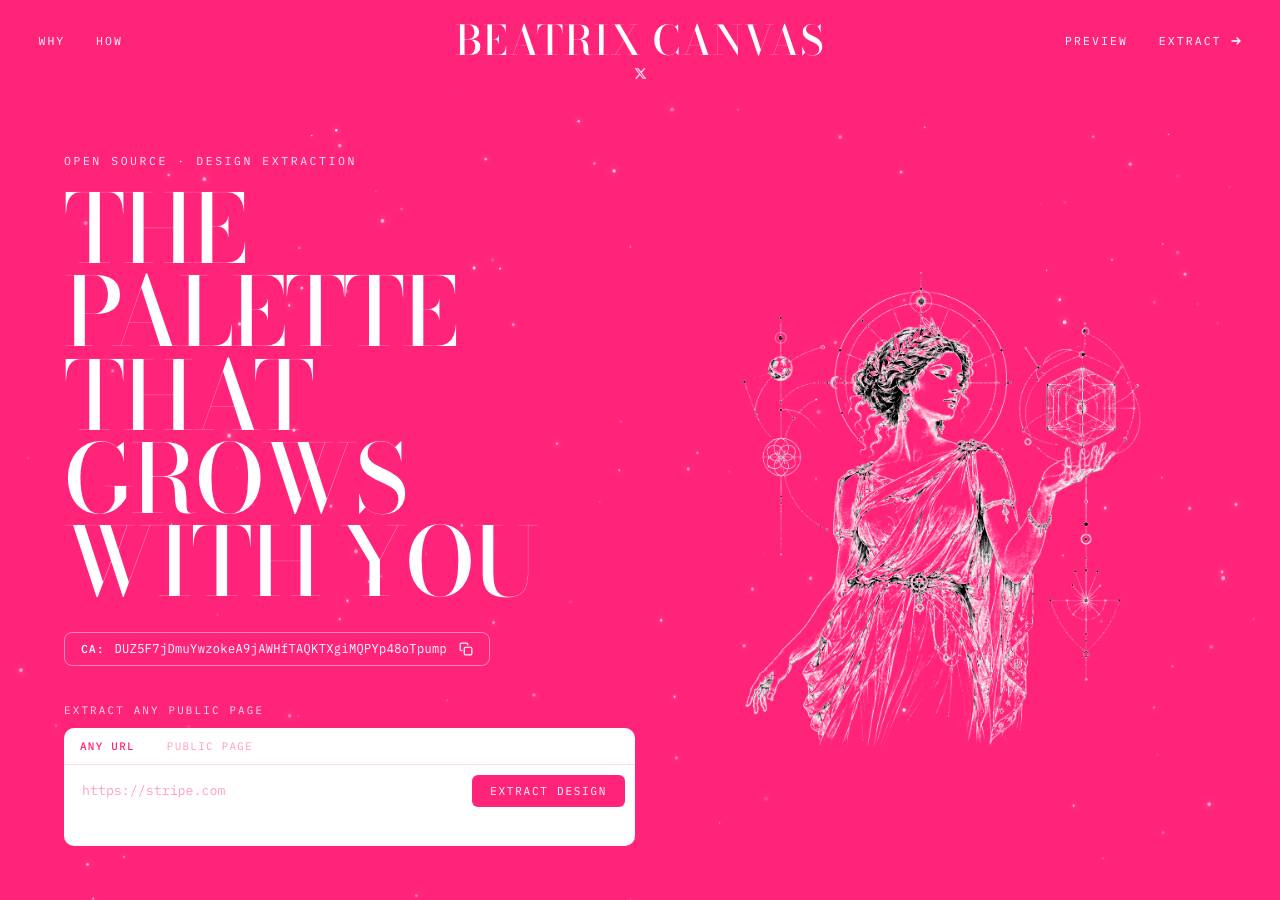 Screenshot of beatrixcanvas.xyz taken by the zone census on 2026-08-27