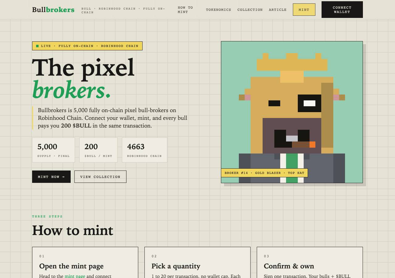 Screenshot of bullbrokers.xyz taken by the zone census on 2026-08-27