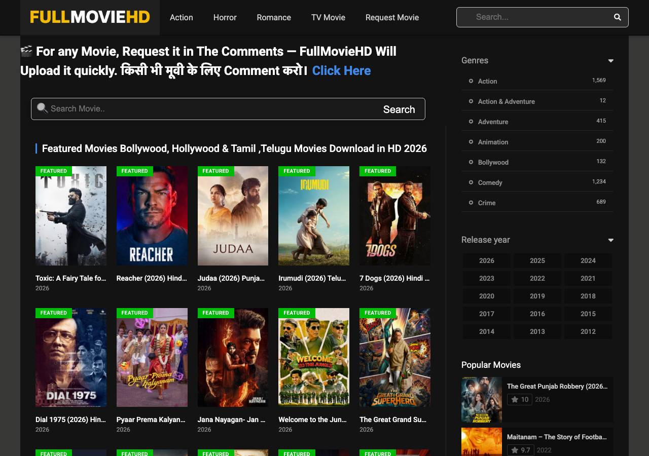 Screenshot of fullmoviehd.ltd taken by the zone census on 2026-08-27