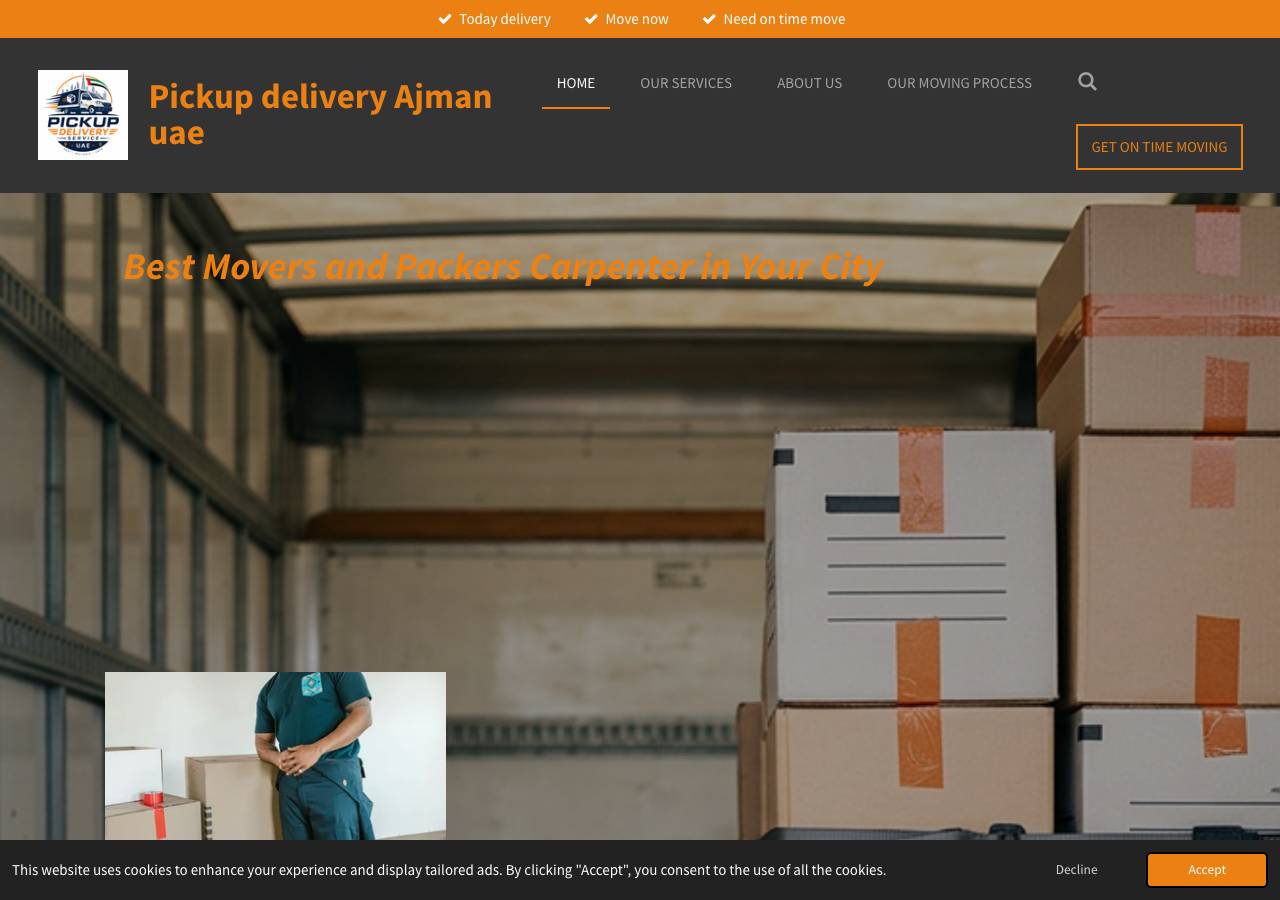 Screenshot of pickup-delivery-ajman-uae.com taken by the zone census on 2026-08-27