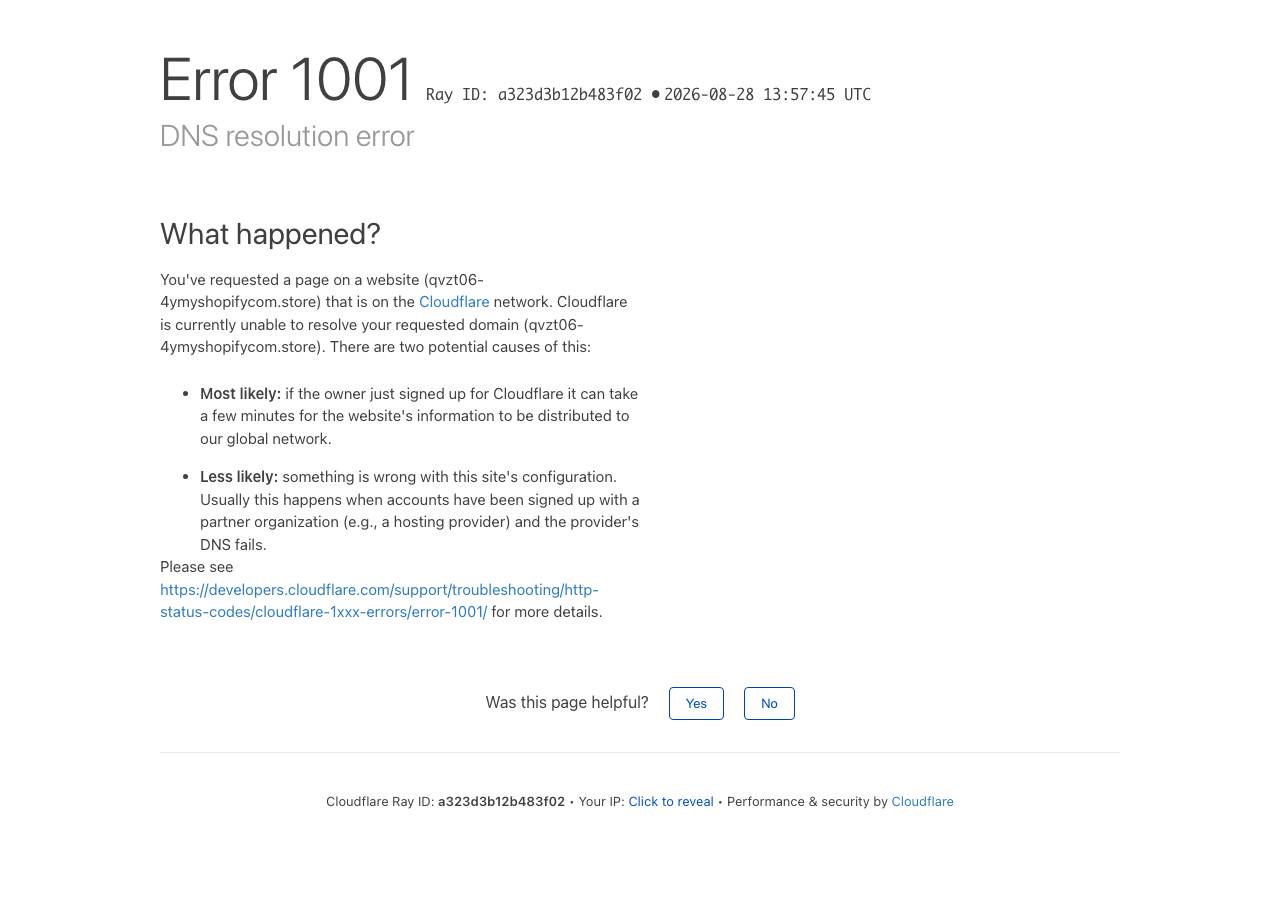 Screenshot of qvzt06-4ymyshopifycom.store taken by the zone census on 2026-08-27