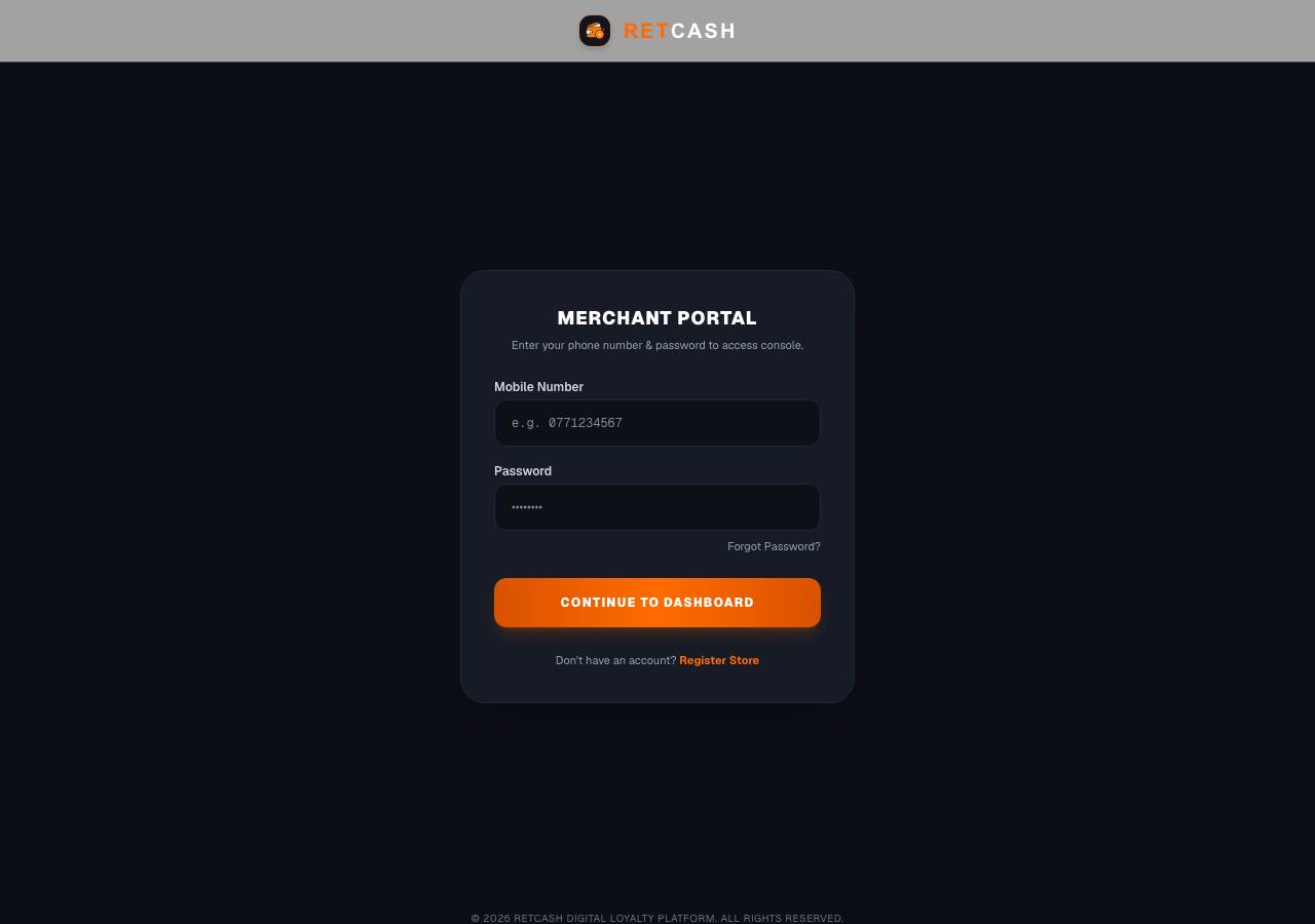 Screenshot of retcashapp.com taken by the zone census on 2026-08-27