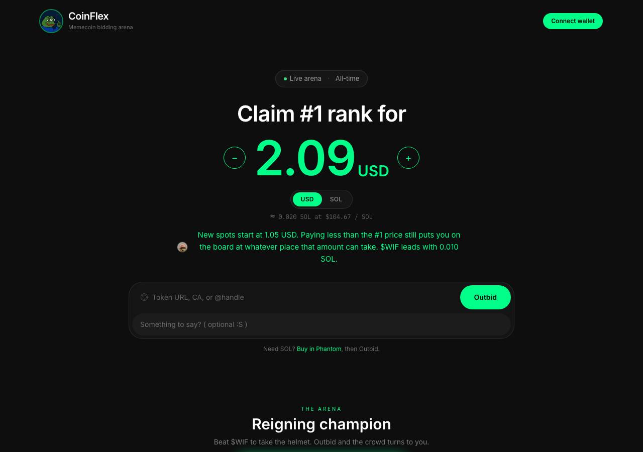 Screenshot of coinflex.lol taken by the zone census on 2026-08-28