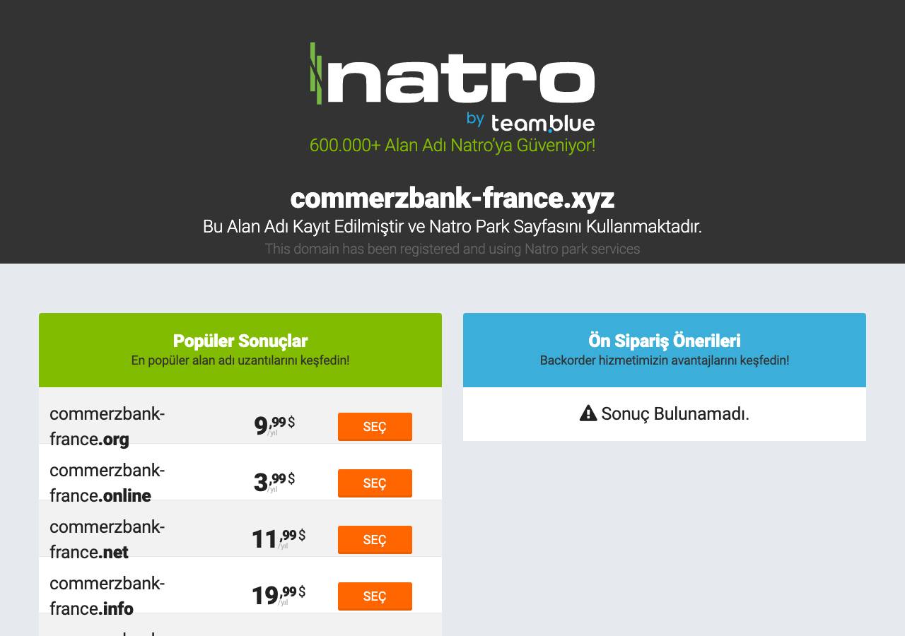 Screenshot of commerzbank-france.xyz taken by the zone census on 2026-08-28