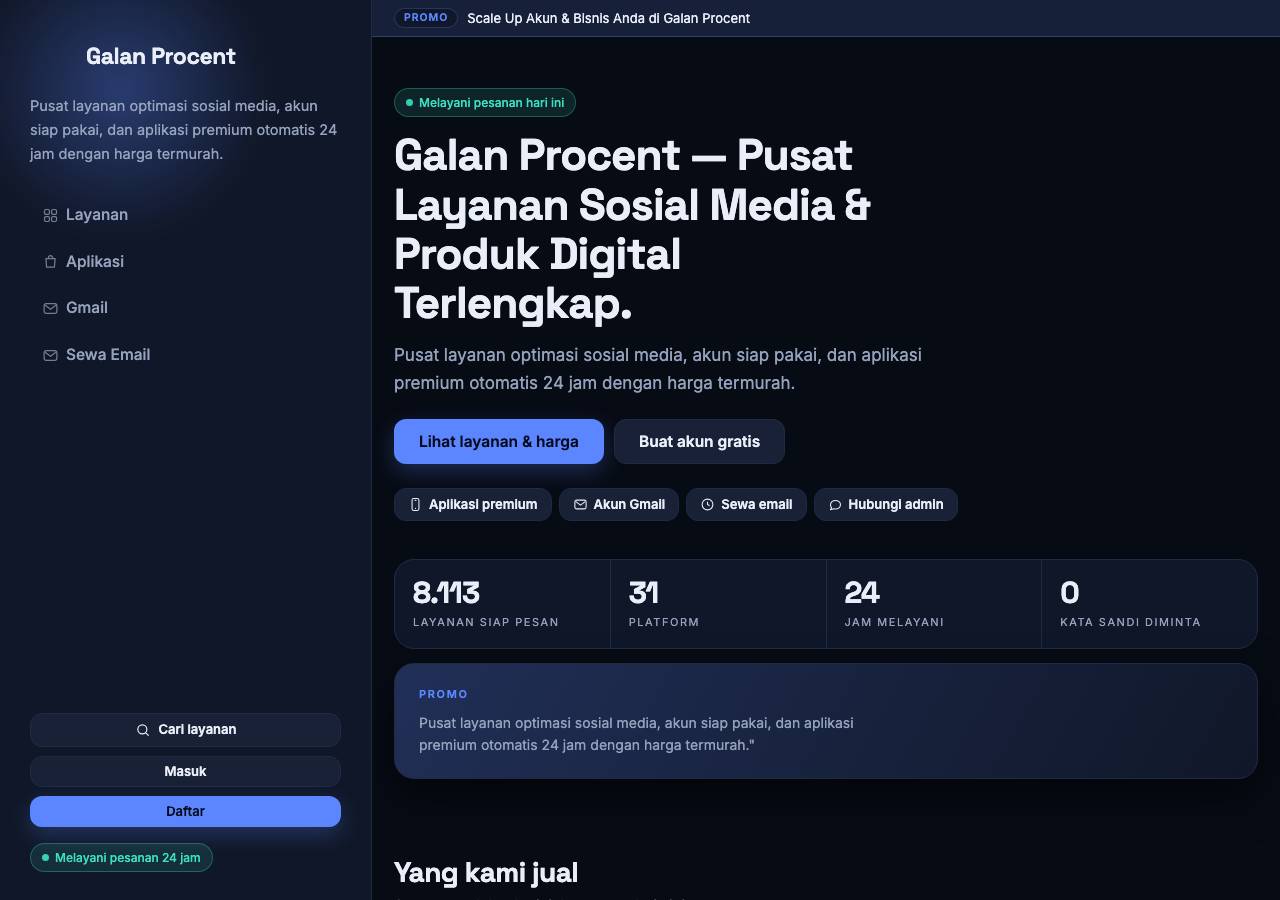 Screenshot of galanprocent.online taken by the zone census on 2026-08-28