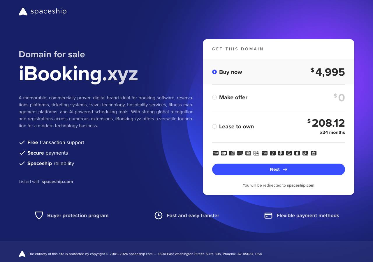 Screenshot of ibooking.xyz taken by the zone census on 2026-08-28