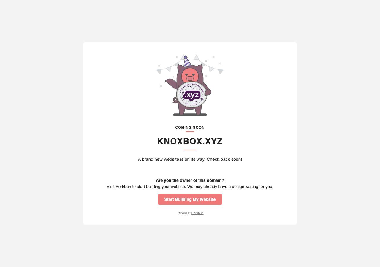 Screenshot of knoxbox.xyz taken by the zone census on 2026-08-28