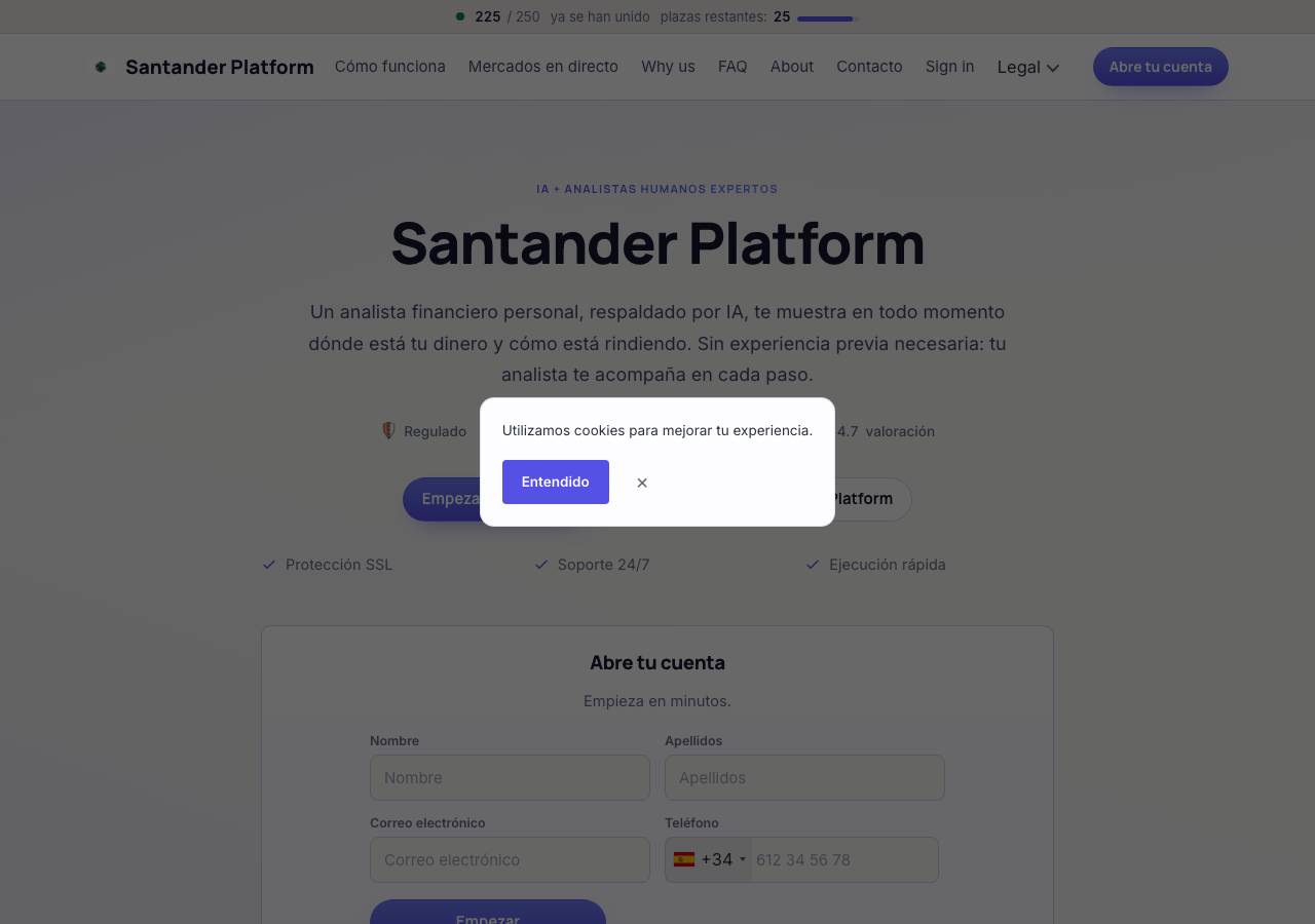 Screenshot of santanderplatform.biz taken by the zone census on 2026-08-28