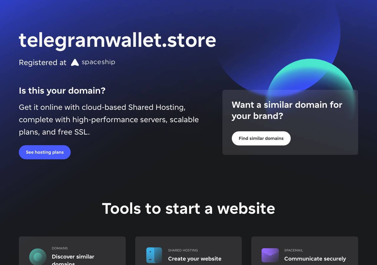 Screenshot of telegramwallet.store taken by the zone census on 2026-08-28