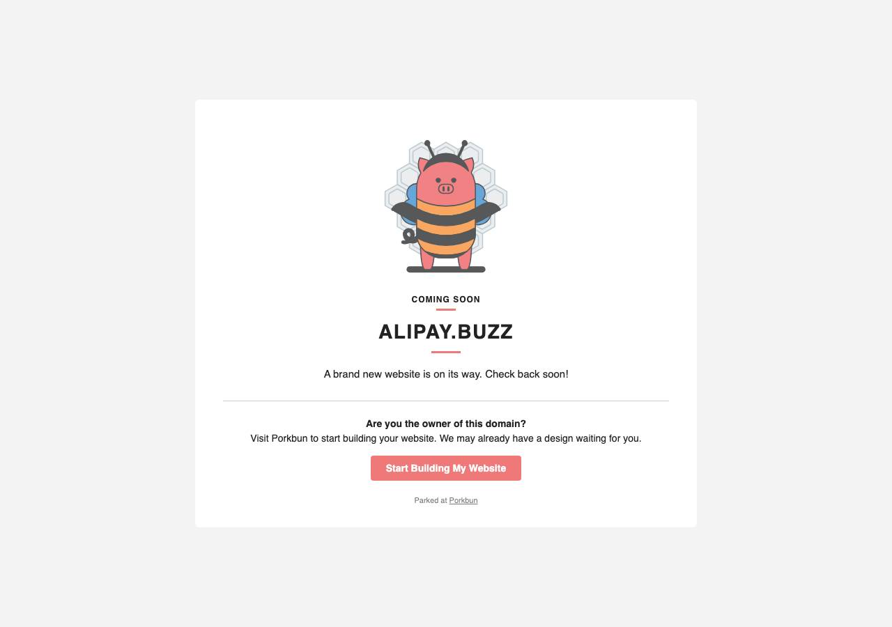 Screenshot of alipay.buzz taken by the zone census on 2026-08-29