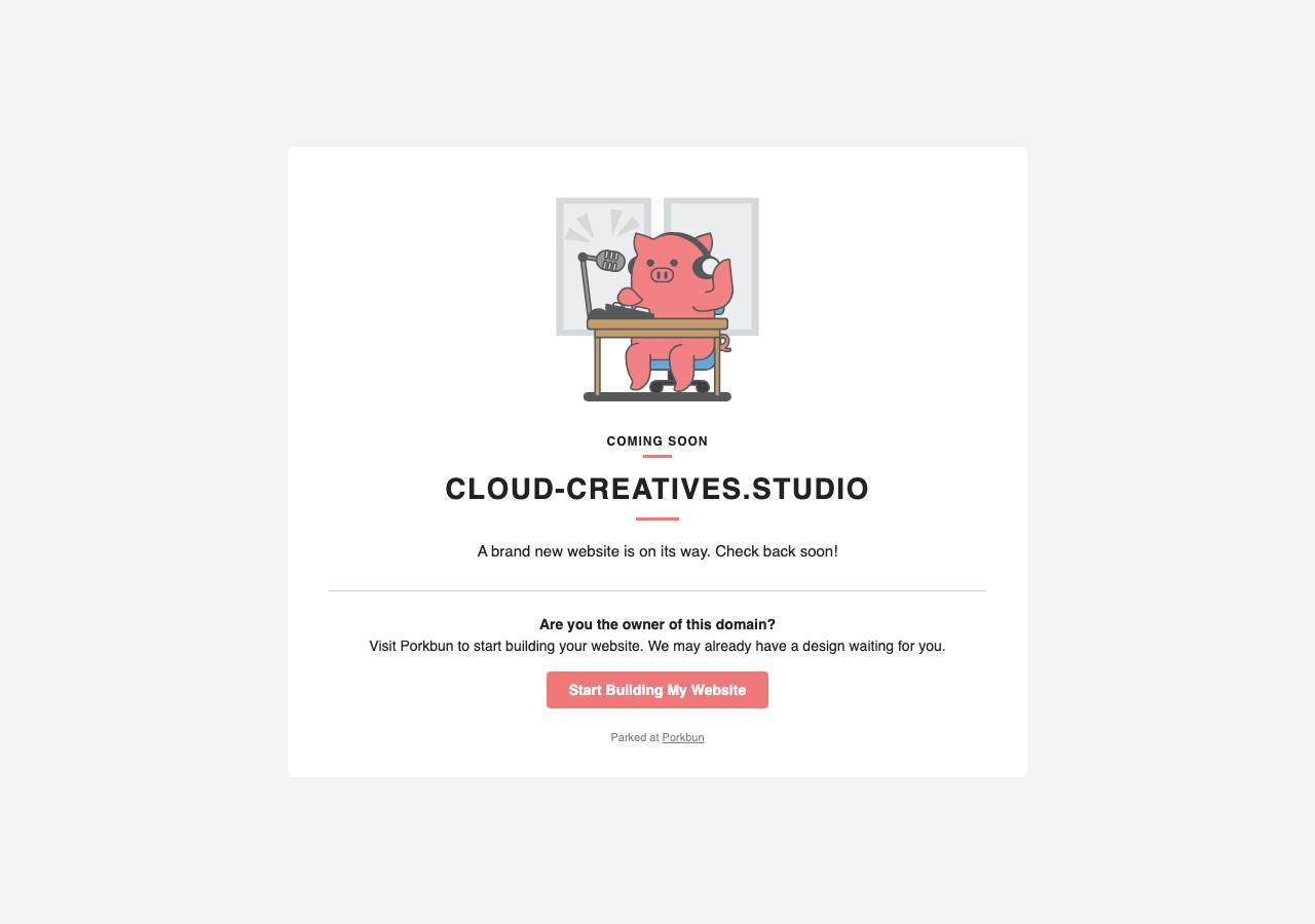Screenshot of cloud-creatives.studio taken by the zone census on 2026-08-29