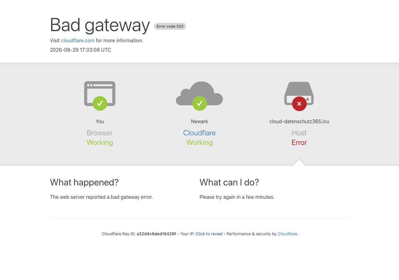 Screenshot of cloud-datenschutz365.icu taken by the zone census on 2026-08-29