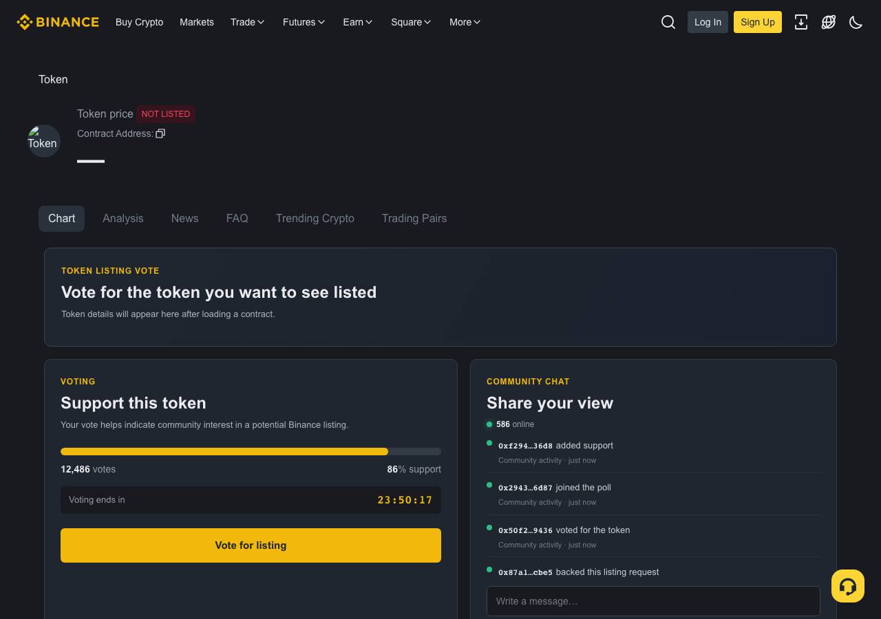 Screenshot of communityvotebinance.xyz taken by the zone census on 2026-08-29