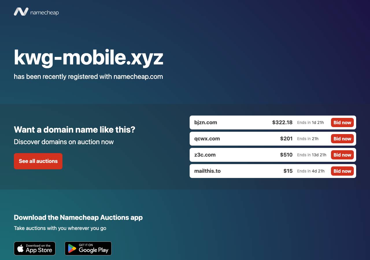 Screenshot of kwg-mobile.xyz taken by the zone census on 2026-08-29