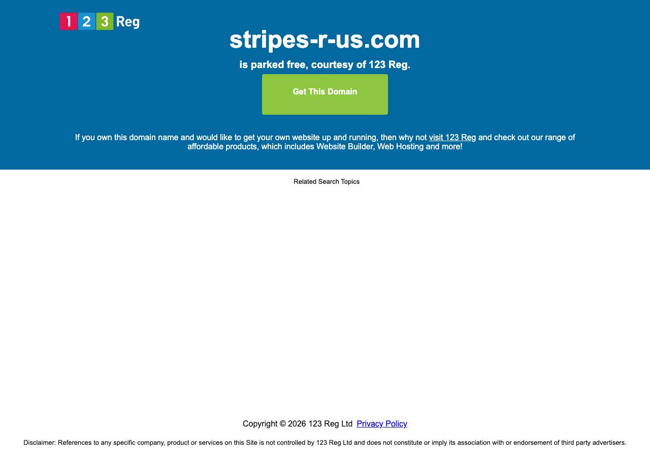Screenshot of stripes-r-us.com taken by the zone census on 2026-08-29