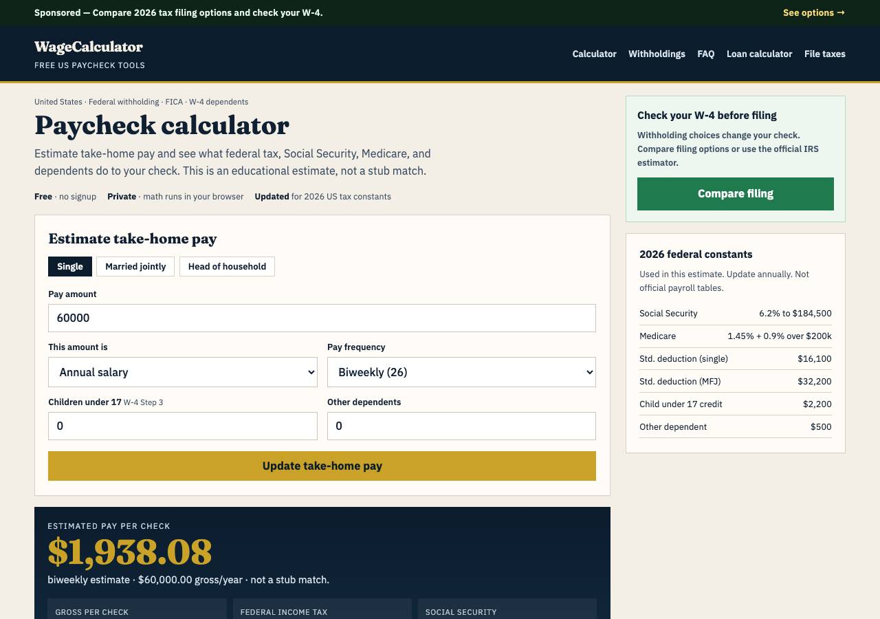 Screenshot of wagecalculator.app taken by the zone census on 2026-08-29