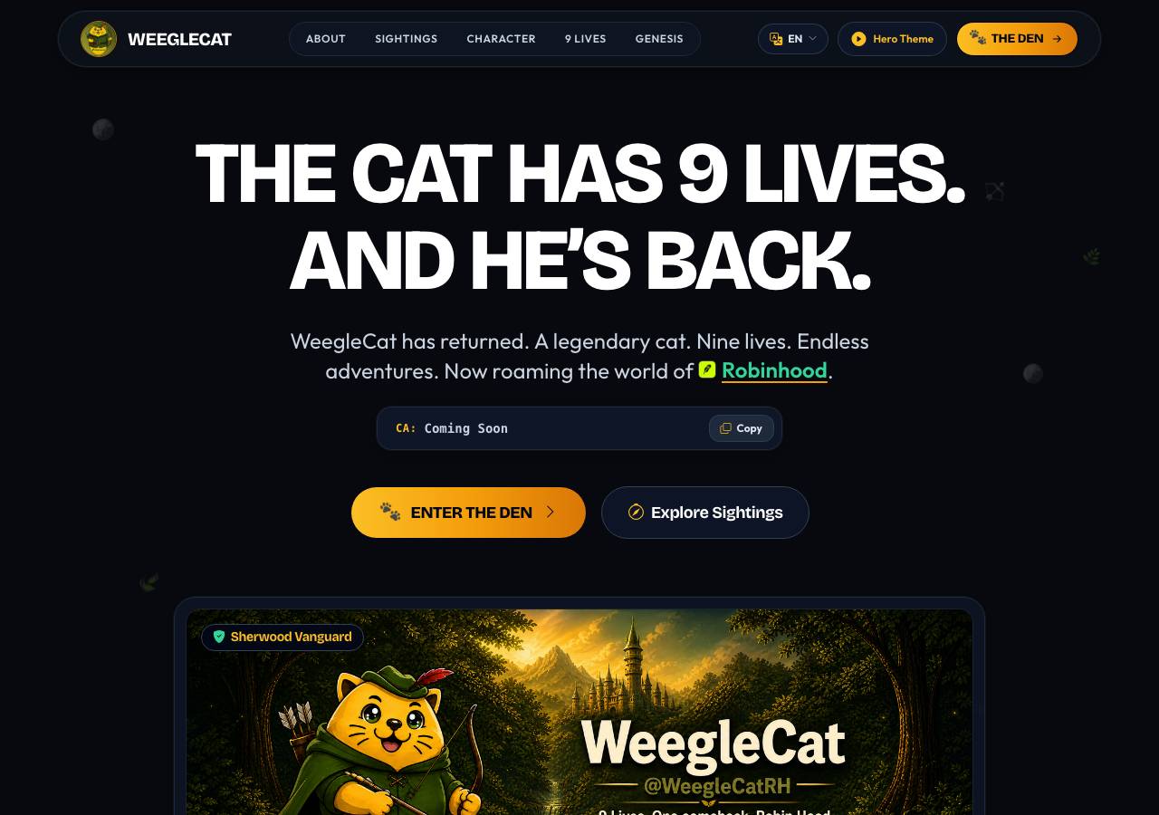 Screenshot of weeglecat.fun taken by the zone census on 2026-08-30