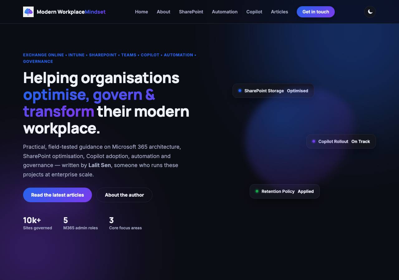 Screenshot of modernworkplacemindset.com taken by the zone census on 2026-08-31