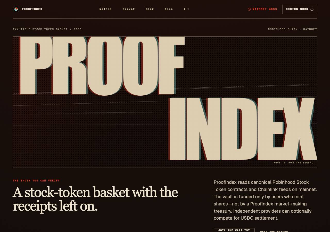 Screenshot of proofindex.fun taken by the zone census on 2026-08-31
