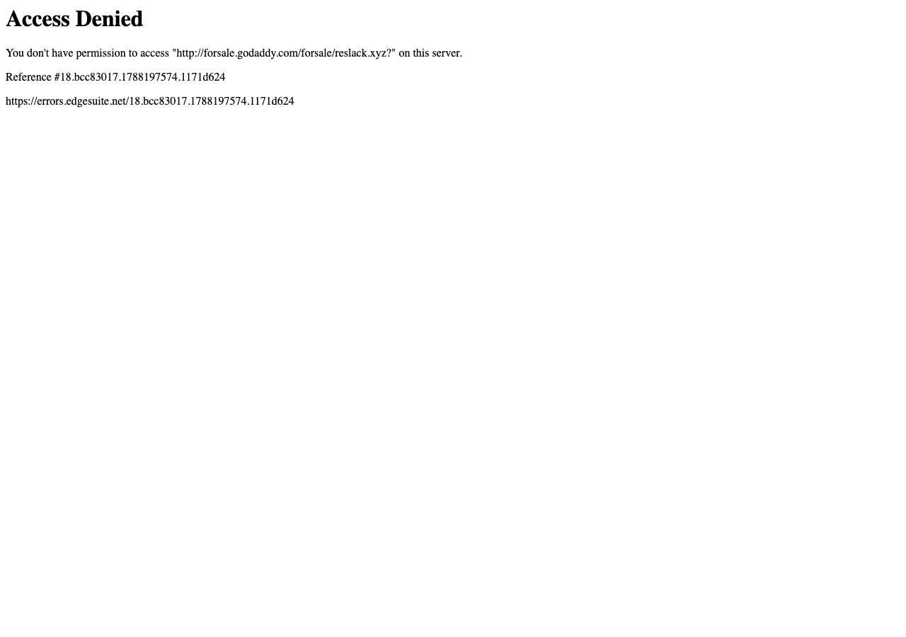 Screenshot of reslack.xyz taken by the zone census on 2026-08-31