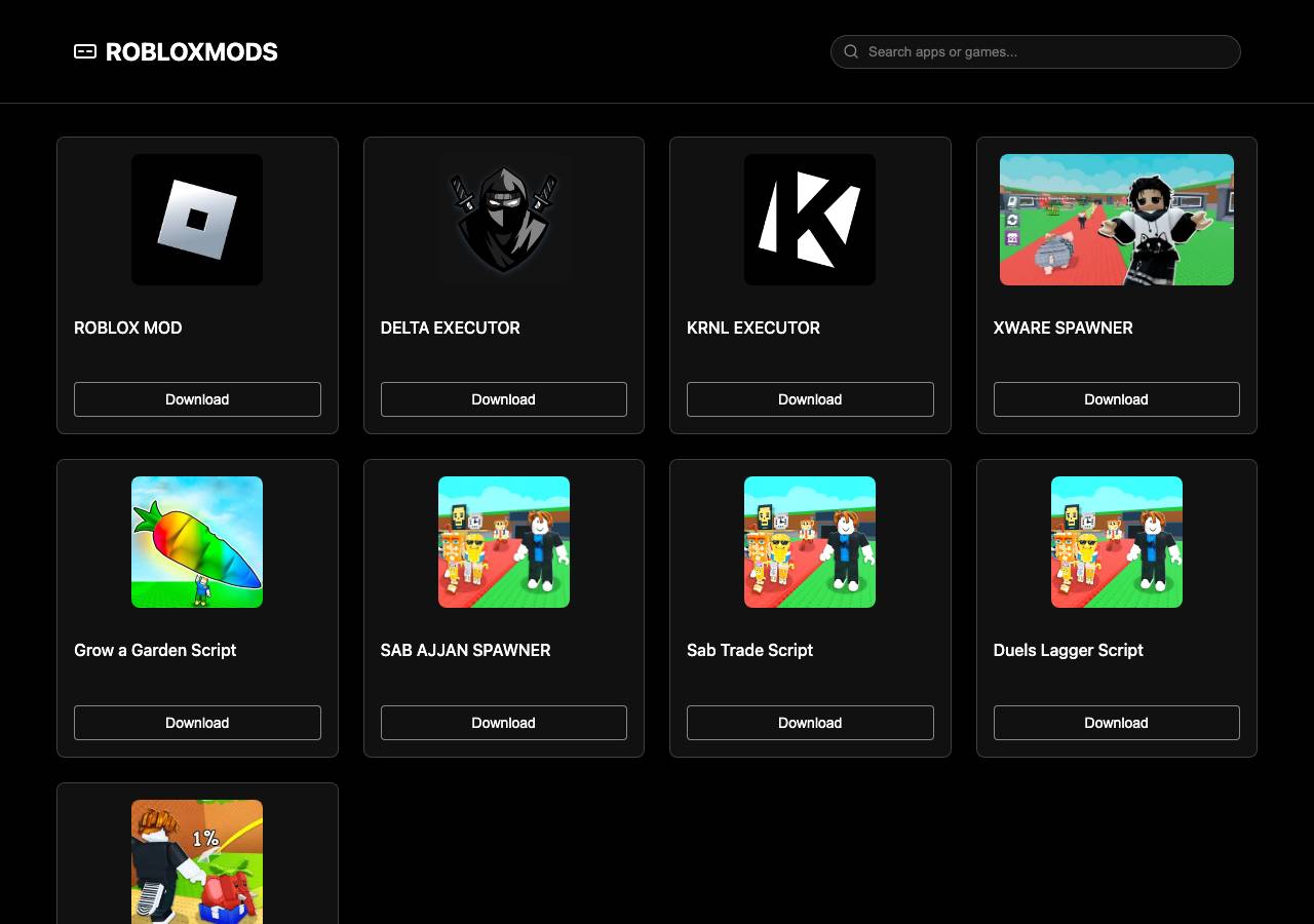 Screenshot of robloxmod.shop taken by the zone census on 2026-08-31