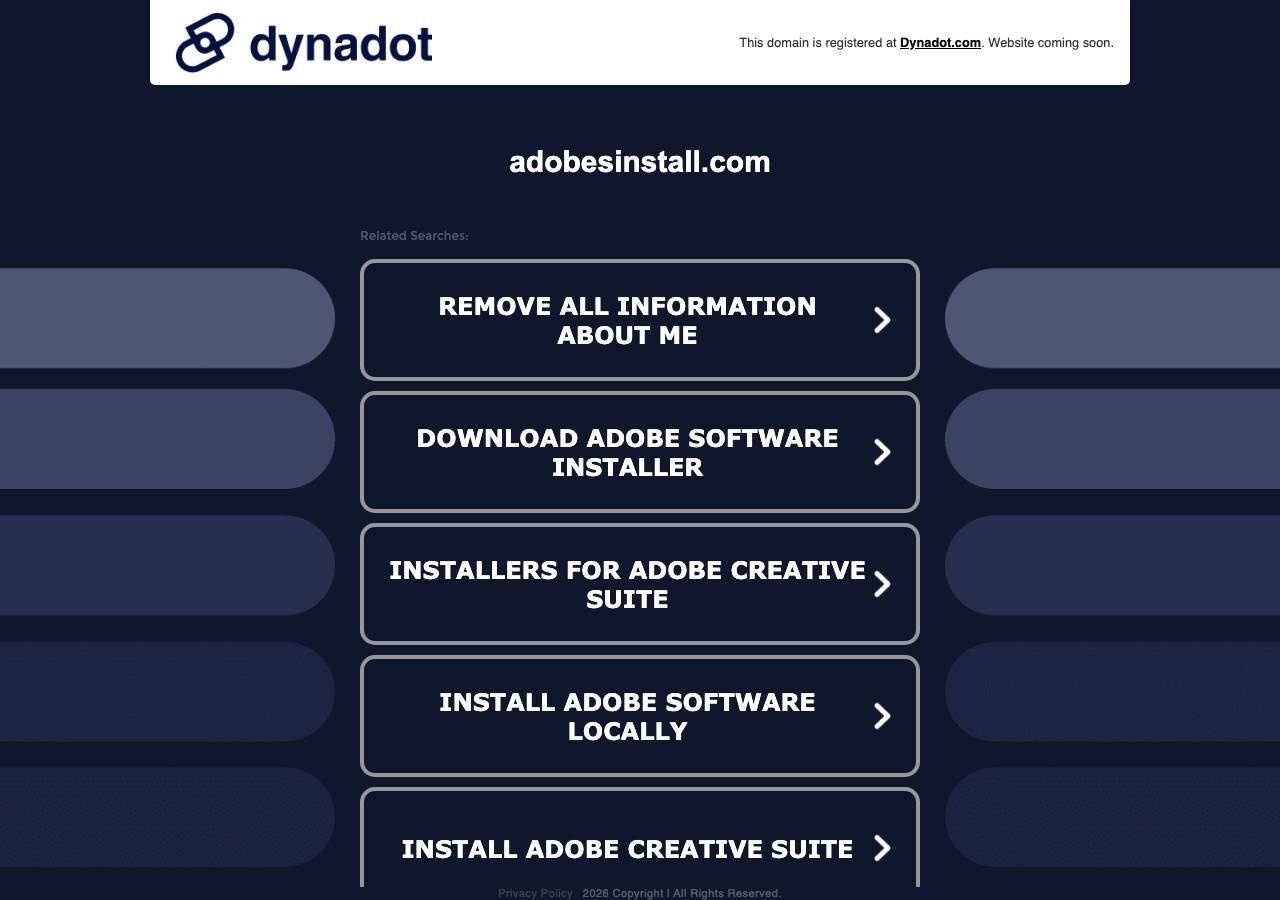 Screenshot of adobesinstall.com taken by the zone census on 2026-09-01