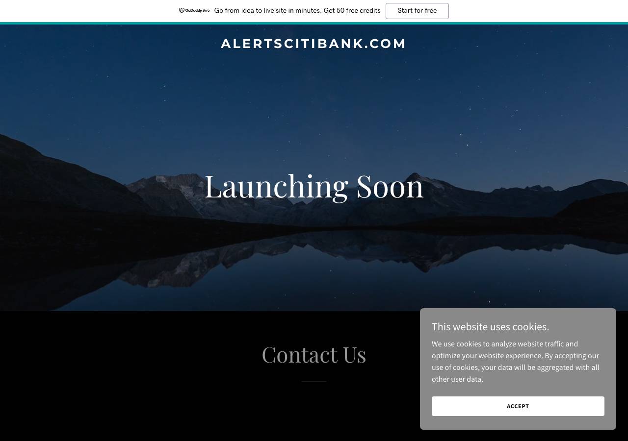 Screenshot of alertscitibank.com taken by the zone census on 2026-09-01