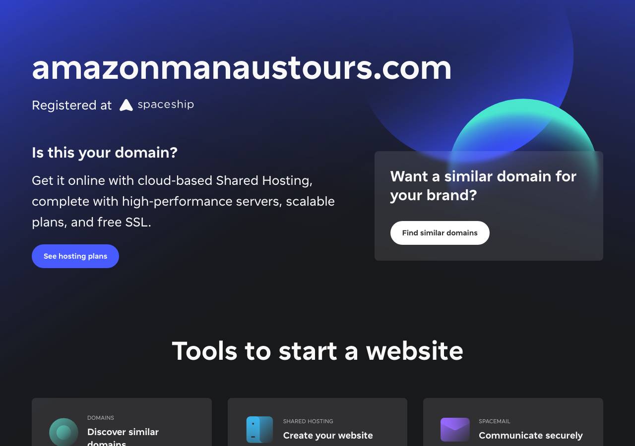 Screenshot of amazonmanaustours.com taken by the zone census on 2026-09-01