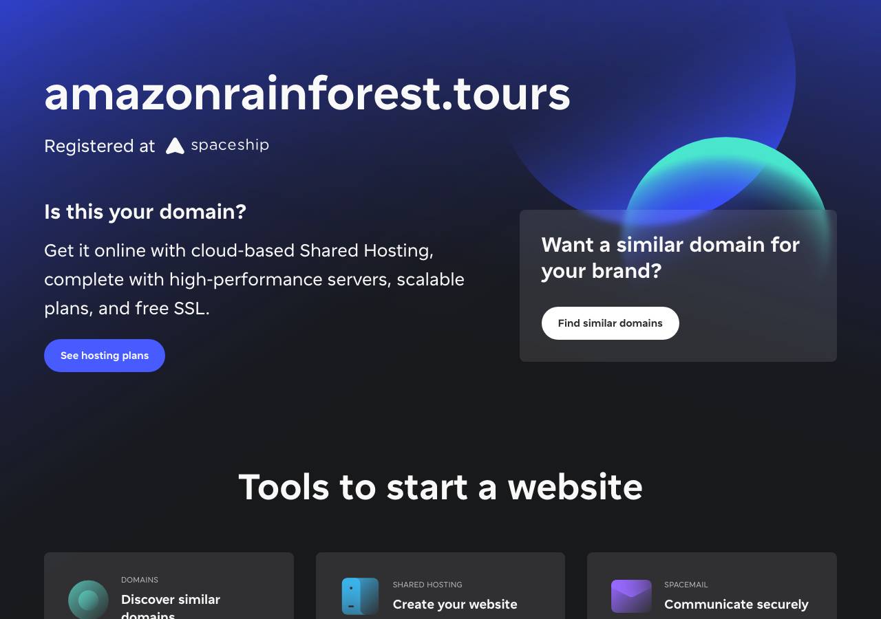 Screenshot of amazonrainforest.tours taken by the zone census on 2026-09-01