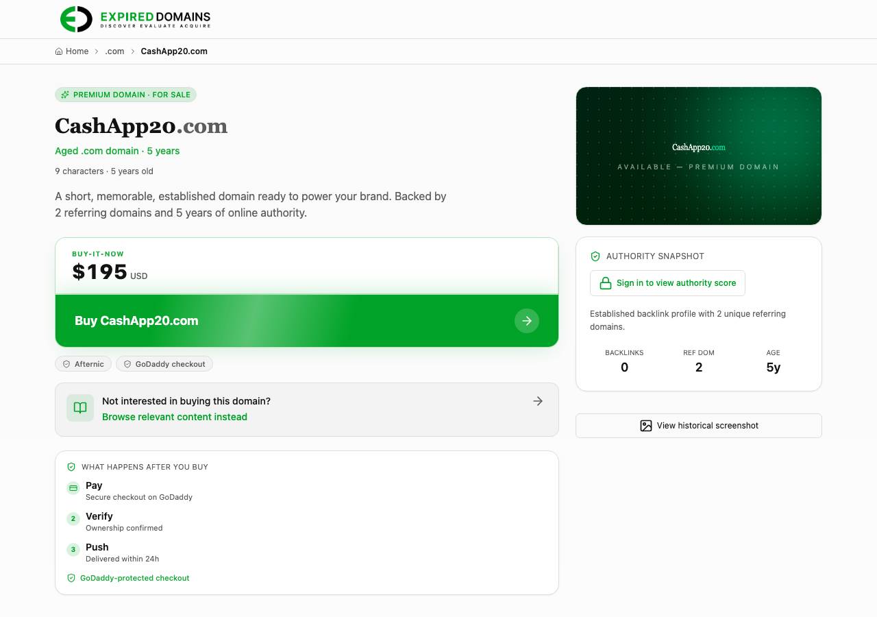 Screenshot of cashapp20.com taken by the zone census on 2026-09-01