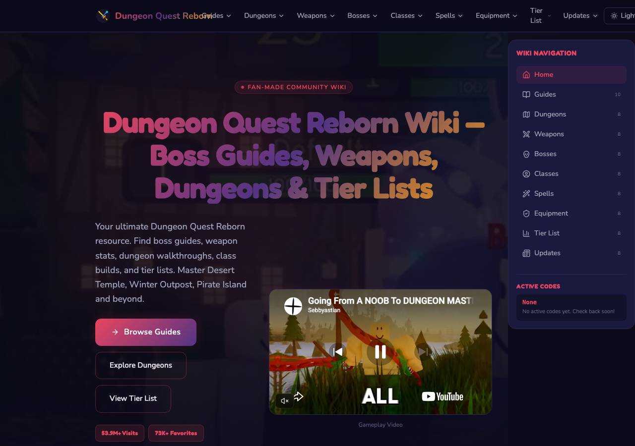 Screenshot of dungeon-quest-reborn-roblox.wiki taken by the zone census on 2026-09-01