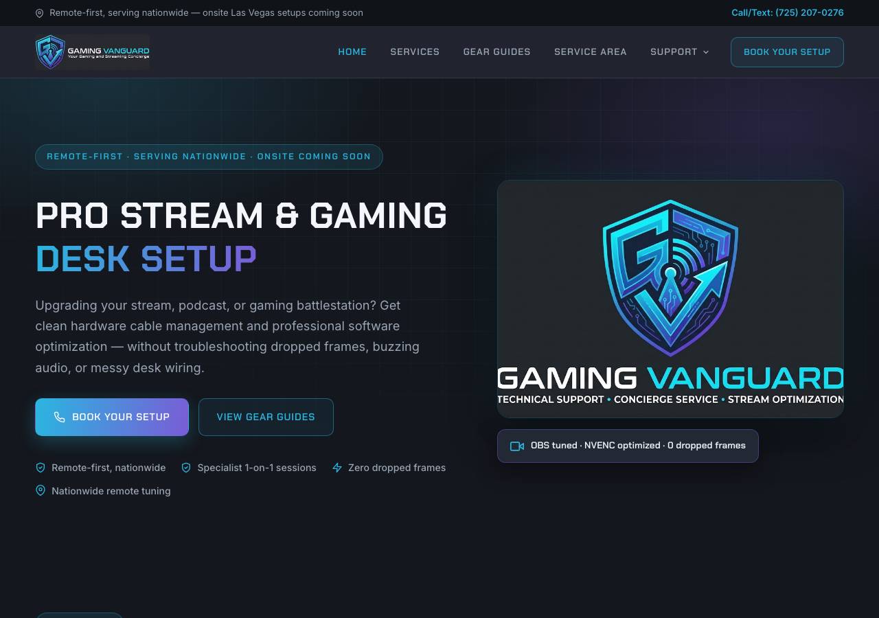 Screenshot of gamingvanguard.net taken by the zone census on 2026-09-01