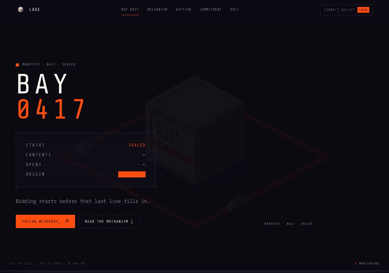 Screenshot of ladebay.com taken by the zone census on 2026-09-01