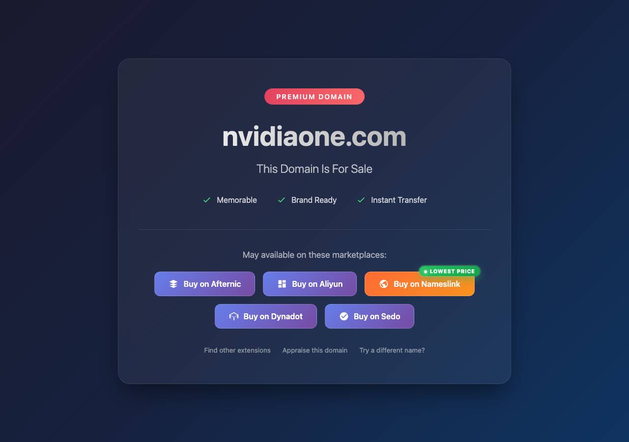 Screenshot of nvidiaone.com taken by the zone census on 2026-09-01
