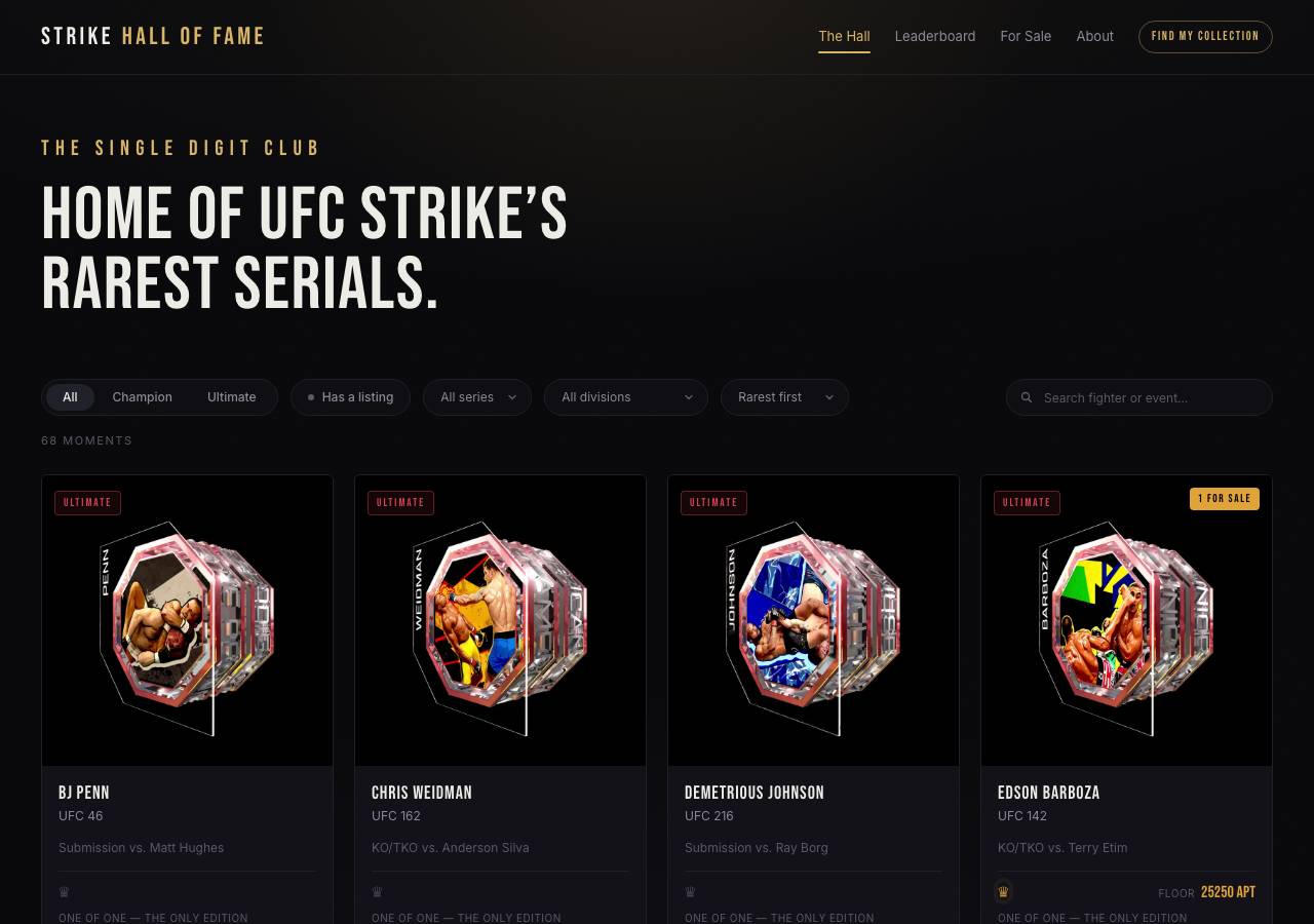 Screenshot of strike-hall-of-fame.com taken by the zone census on 2026-09-01