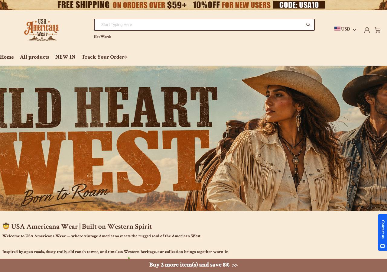 Screenshot of usaamericanawear.com taken by the zone census on 2026-09-01