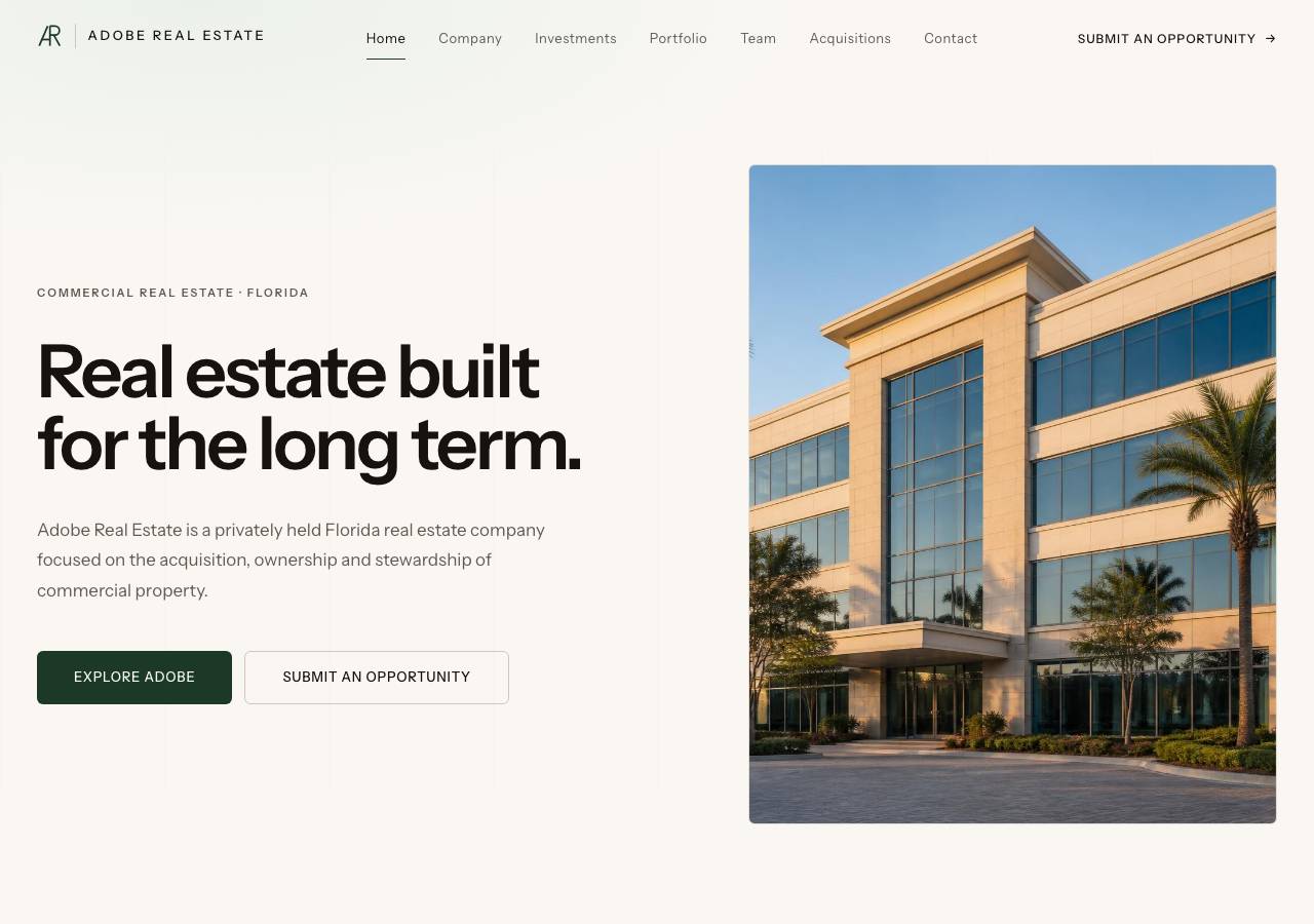 Screenshot of adoberealestatellc.com taken by the zone census on 2026-09-02