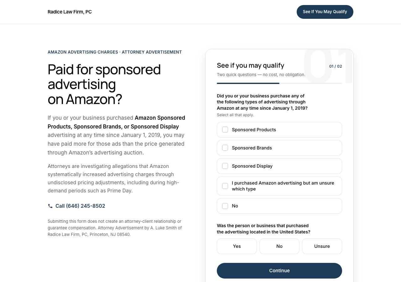 Screenshot of amazonadclaims.com taken by the zone census on 2026-09-02