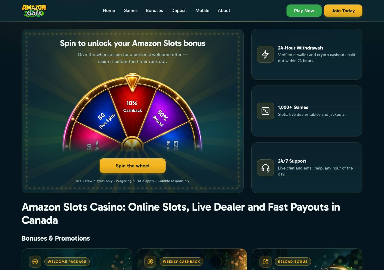 Screenshot of amazonslots-online-ca.com taken by the zone census on 2026-09-02
