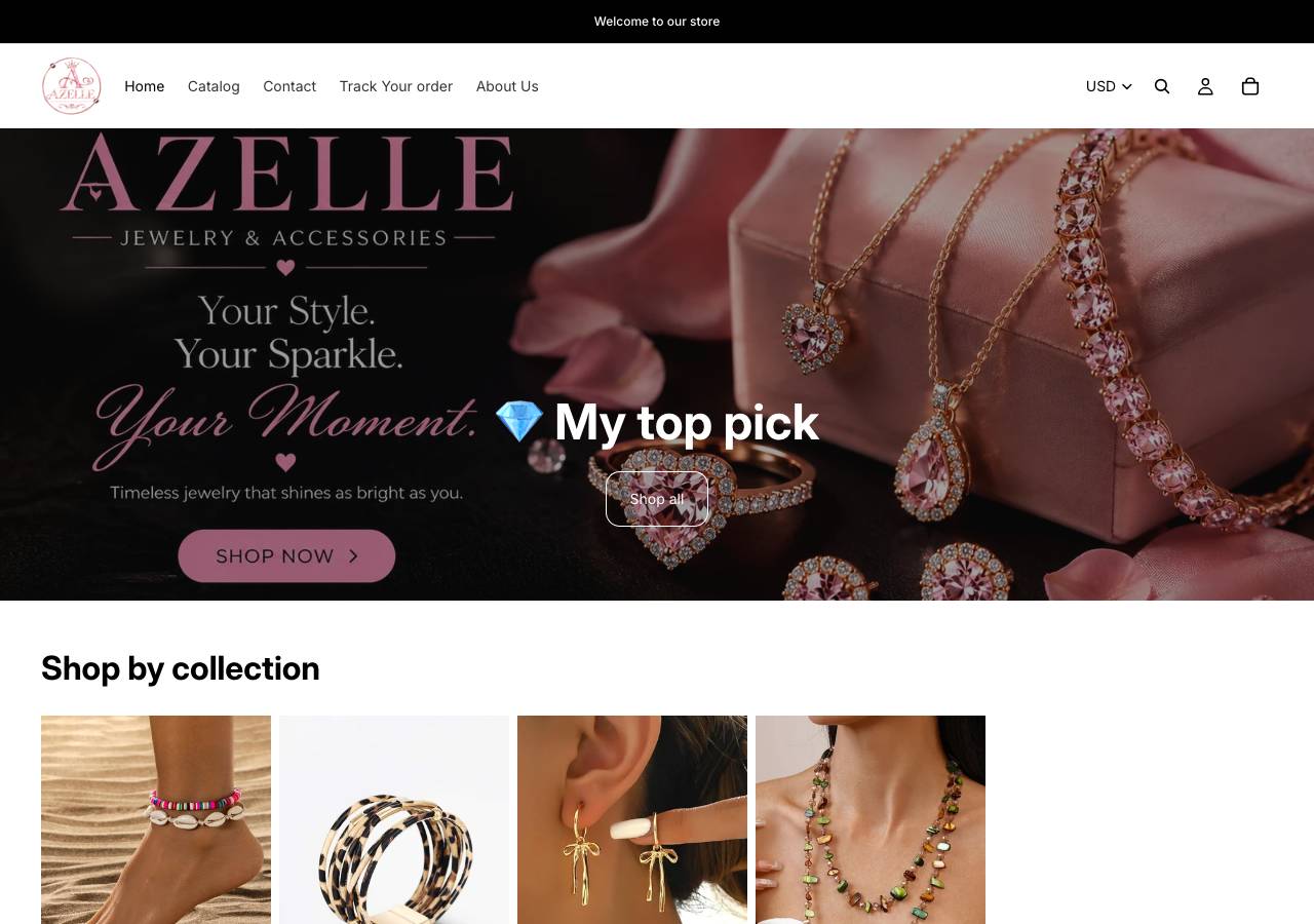Screenshot of azelle.shop taken by the zone census on 2026-09-02