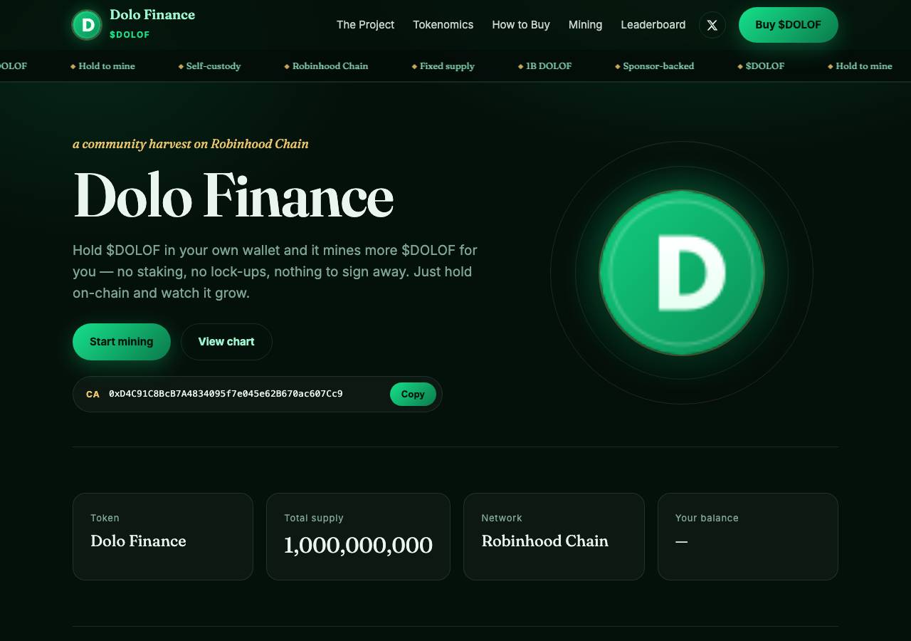 Screenshot of dolo-finance.xyz taken by the zone census on 2026-09-02