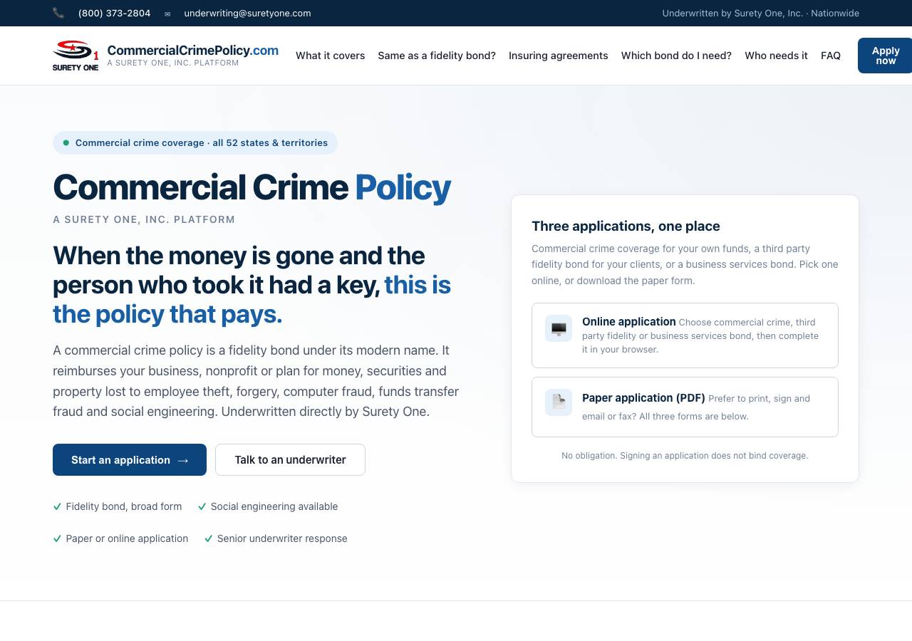 Screenshot of fidelitybondpolicy.com taken by the zone census on 2026-09-02