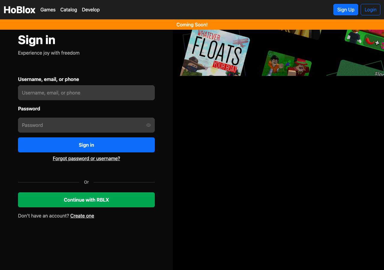 Screenshot of hoblox.xyz taken by the zone census on 2026-09-02