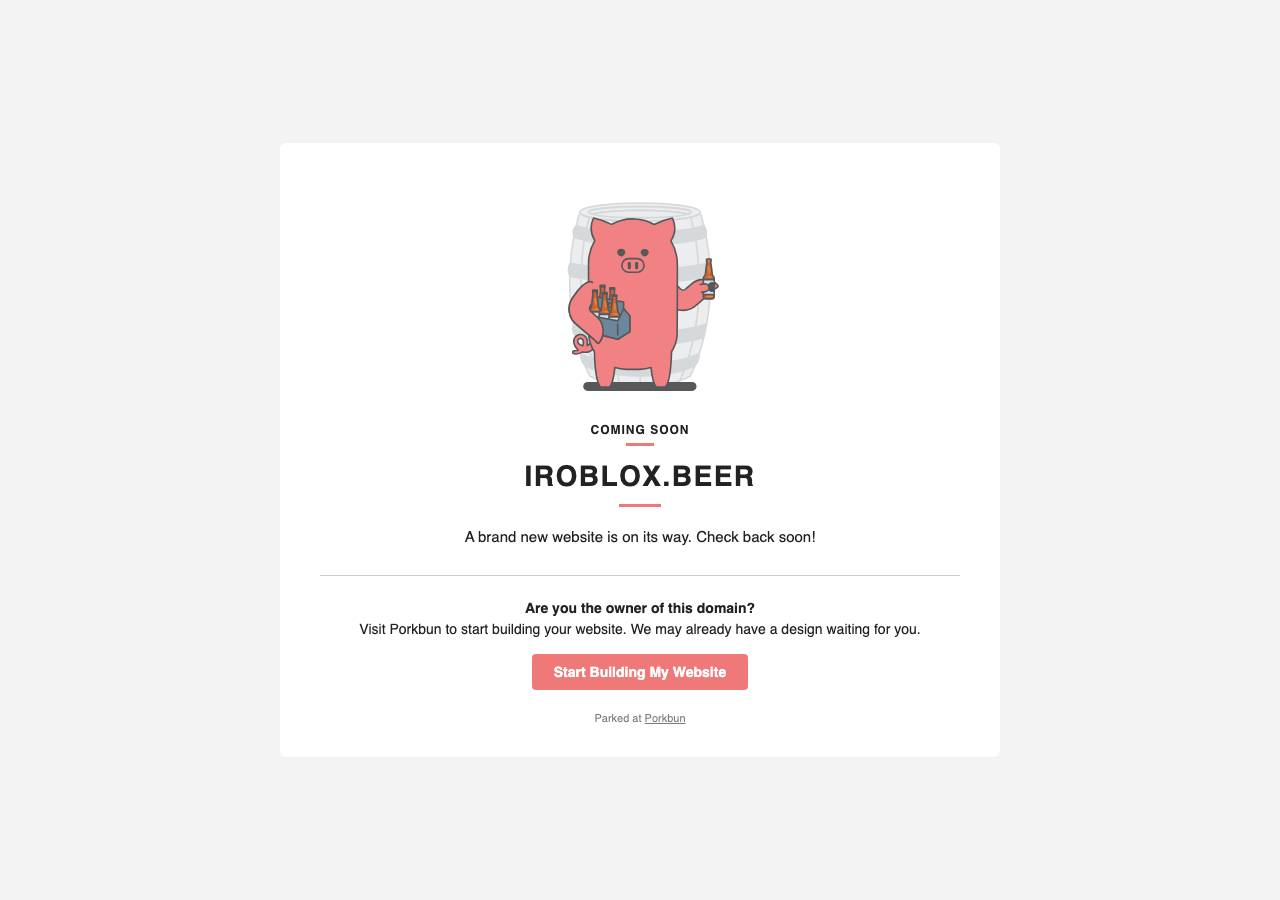 Screenshot of iroblox.beer taken by the zone census on 2026-09-02