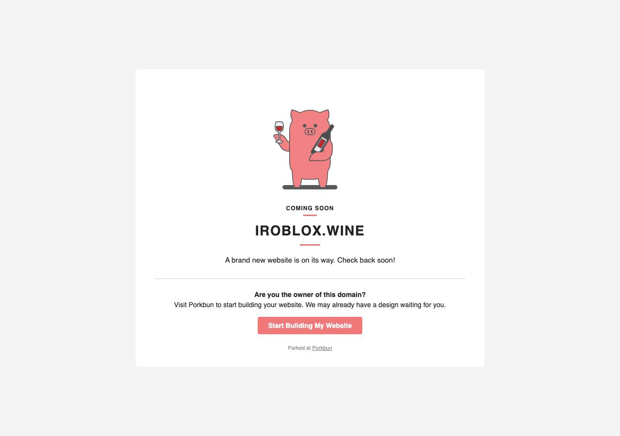 Screenshot of iroblox.wine taken by the zone census on 2026-09-02