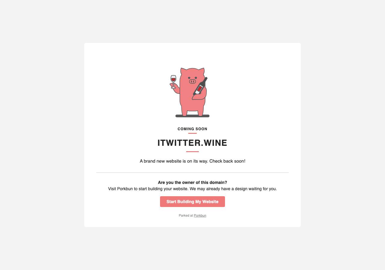 Screenshot of itwitter.wine taken by the zone census on 2026-09-02