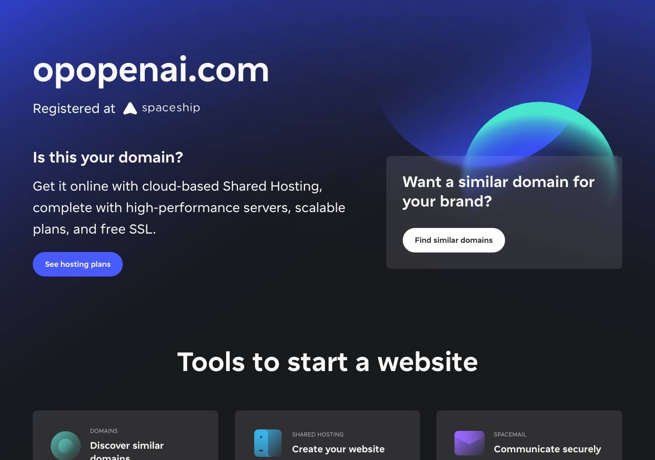 Screenshot of opopenai.com taken by the zone census on 2026-09-02