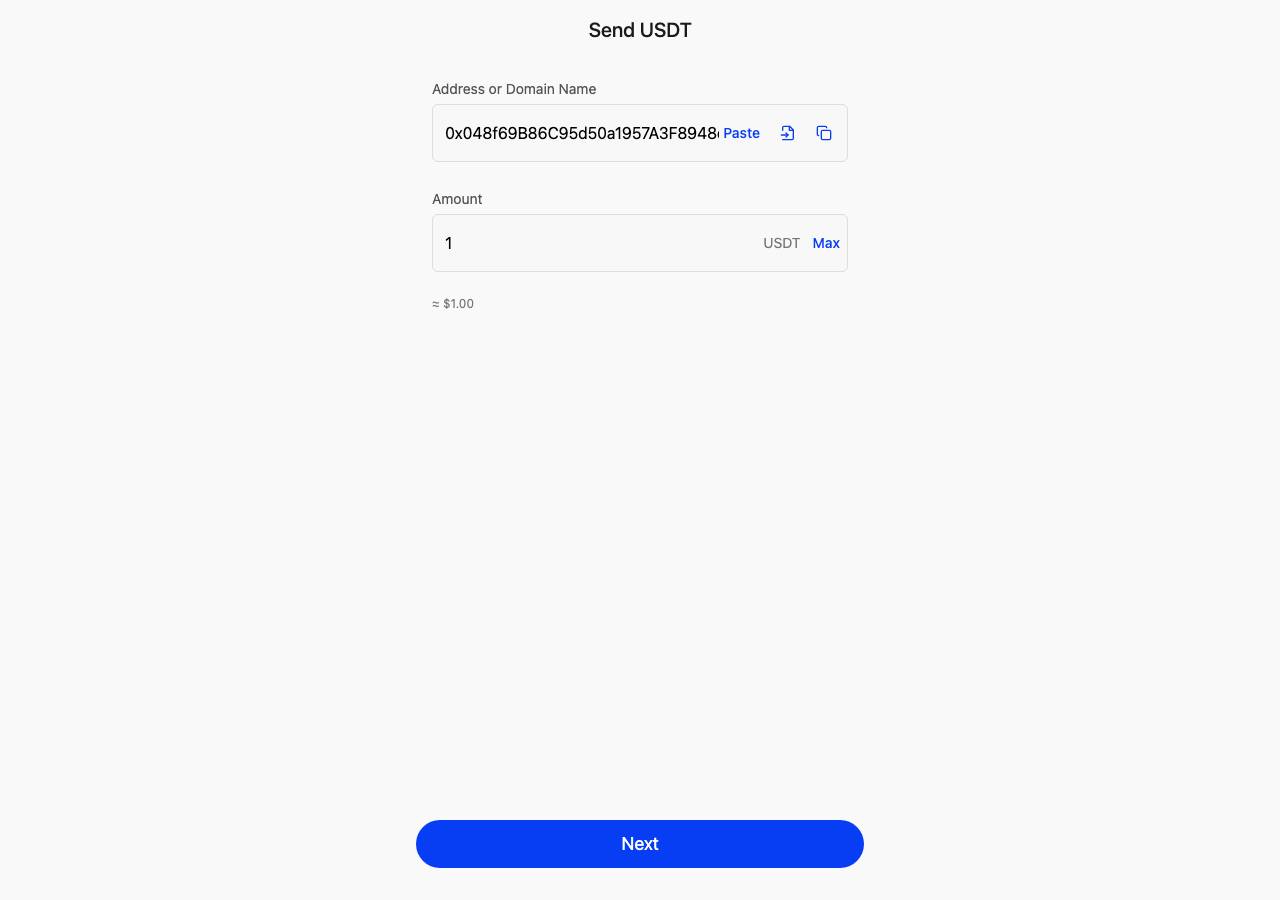 Screenshot of send-usdt.site taken by the zone census on 2026-09-02