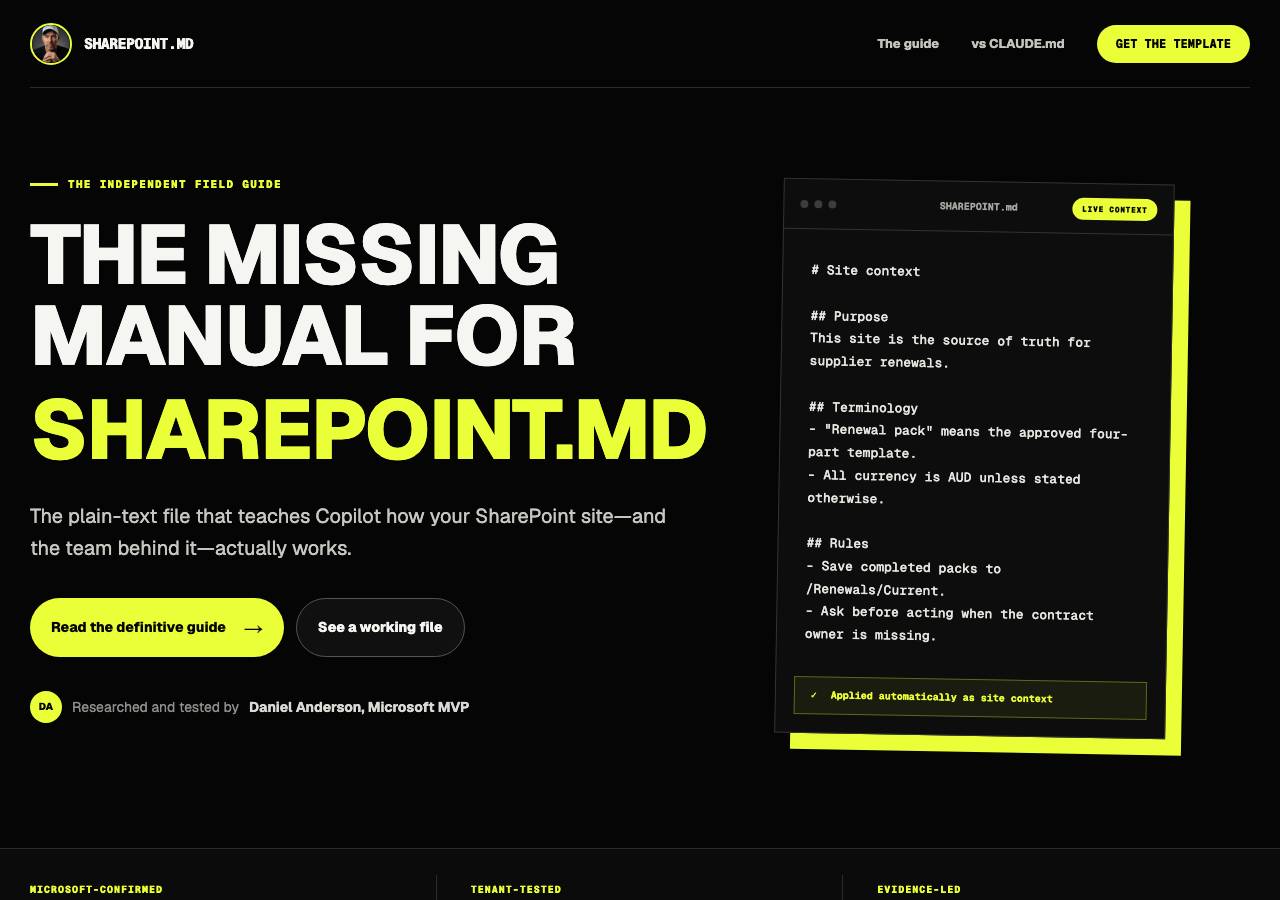 Screenshot of sharepointmd.com taken by the zone census on 2026-09-02