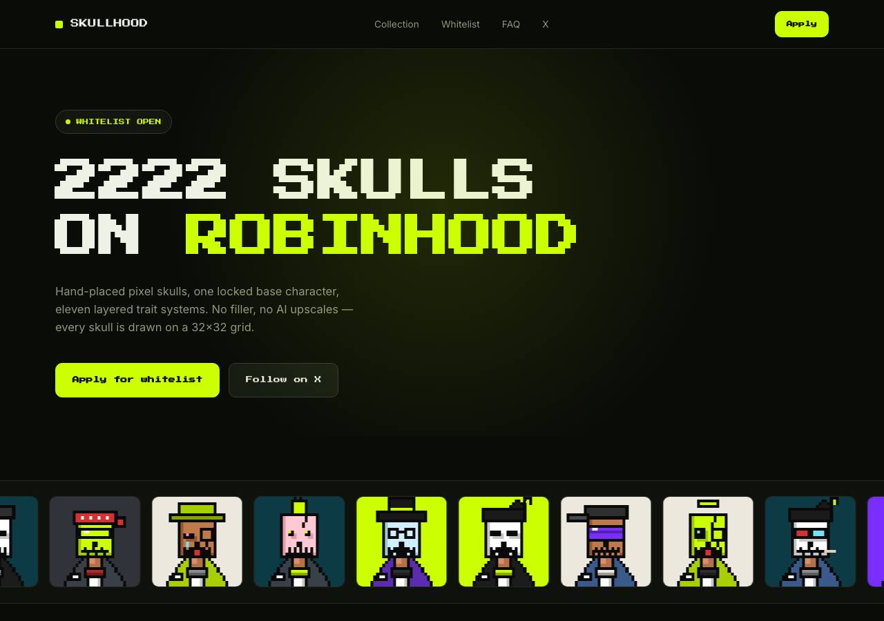 Screenshot of skullhood.xyz taken by the zone census on 2026-09-02